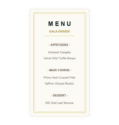 Menu Cards